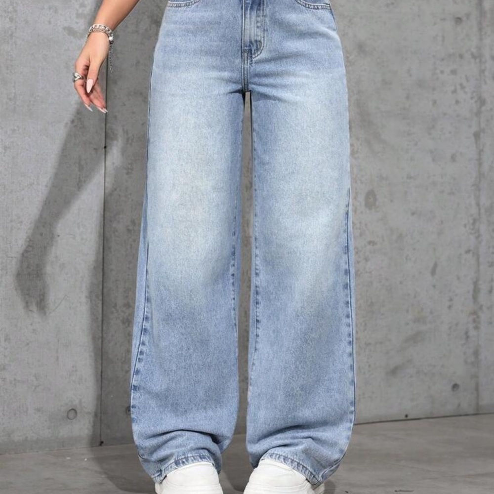 Women's Blue Wide-Leg Jeans